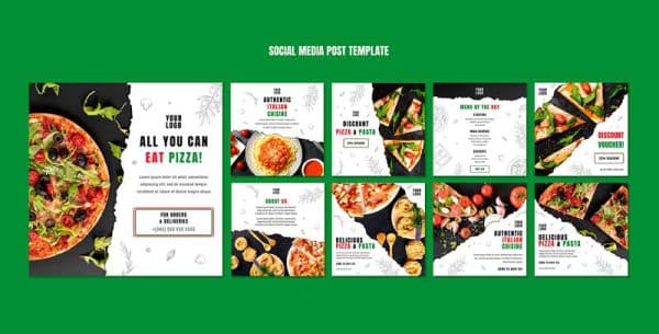 دانلود قالب پست اینستاگرام پیتزا فروشی pizza
