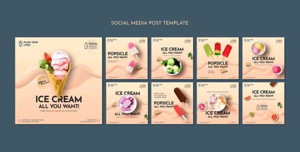 دانلود قالب پست اینستاگرام پیج فروش بستنی
