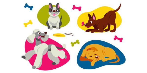 دانلود وکتور حیوانات flat-cute-dog-collection01